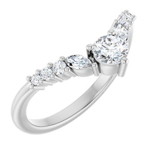 14K White Gold 3/8 CTW Natural Diamond Contour Band