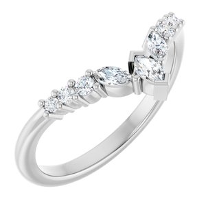 Platinum 1/4 CTW Lab-Grown Diamond Contour Band