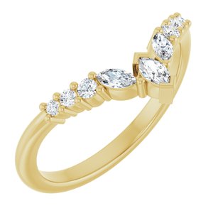 14K Yellow Gold 1/4 CTW Natural Diamond Contour Band