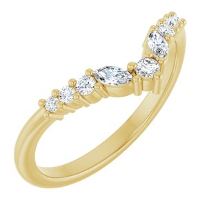 14K Yellow Gold 1/5 CTW Natural Diamond Contour Band
