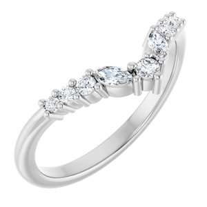 Platinum 1/5 CTW Natural Diamond Contour Band