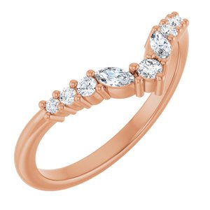 14K Rose Gold 1/5 CTW Lab-Grown Diamond Contour Band