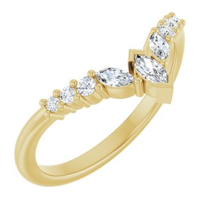 14K Yellow Gold 1/4 CTW Natural Diamond Contour Band