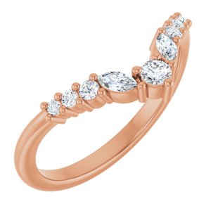 14K Rose Gold 1/4 CTW Lab-Grown Diamond Contour Band
