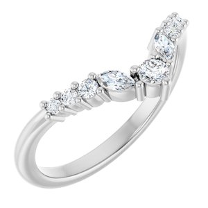 Platinum 1/4 CTW Lab-Grown Diamond Contour Band