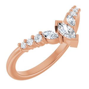 14K Rose Gold 1/3 CTW Natural Diamond Contour Band