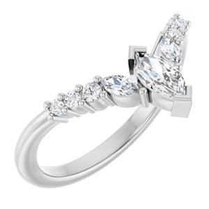 14K White Gold 3/8 CTW Natural Diamond Contour Band