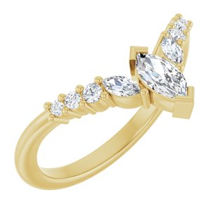 14K Yellow Gold 3/8 CTW Natural Diamond Contour Band