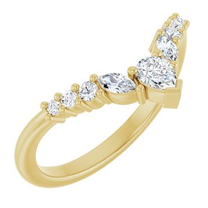14K Yellow Gold 1/3 CTW Natural Diamond Contour Band