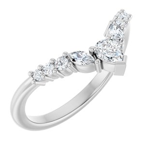 14K White Gold 1/3 CTW Natural Diamond Contour Band