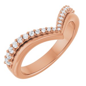 14K Rose Gold 1/4 CTW Natural Diamond Contour Band