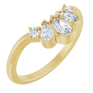 14K Yellow Gold 1/2 CTW Natural Diamond Contour Band