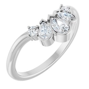 14K White Gold 1/2 CTW Lab-Grown Diamond Contour Band