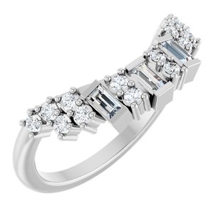 Platinum 1/3 CTW Natural Diamond Contour Band