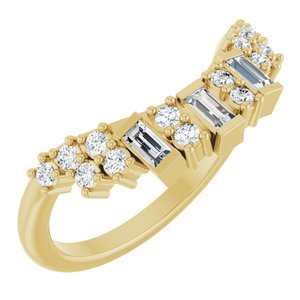 14K Yellow Gold 1/3 CTW Natural Diamond Contour Band