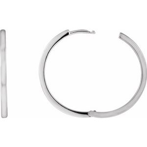 Platinum Hinged 25 mm Hoop Earrings