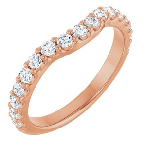 14K Rose Gold 1/2 CTW Natural Diamond Contour Band