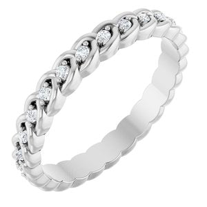Platinum 1/5 CTW Lab-Grown Diamond Rope Eternity Band Size 7