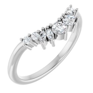 Platinum 1/4 CTW Lab-Grown Diamond Contour Band