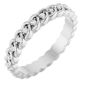 Platinum 1/10 CTW Lab-Grown Diamond Rope Eternity Band Size 5