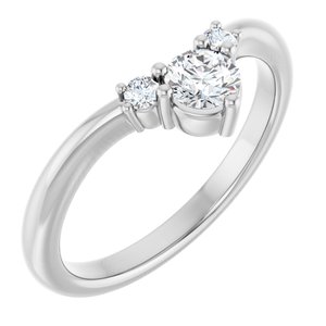 14K White Gold 1/3 CTW Lab-Grown Diamond Contour Band