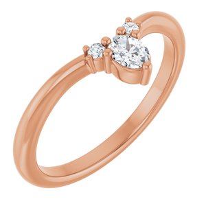 14K Rose Gold 1/5 CTW Natural Diamond Contour Band