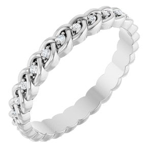 Platinum 1/10 CTW Lab-Grown Diamond Rope Eternity Band Size 7.5