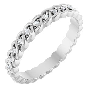 Platinum 1/10 CTW Lab-Grown Diamond Rope Eternity Band Size 6