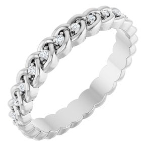 14K White Gold 1/10 CTW Lab-Grown Diamond Rope Eternity Band Size 5.5