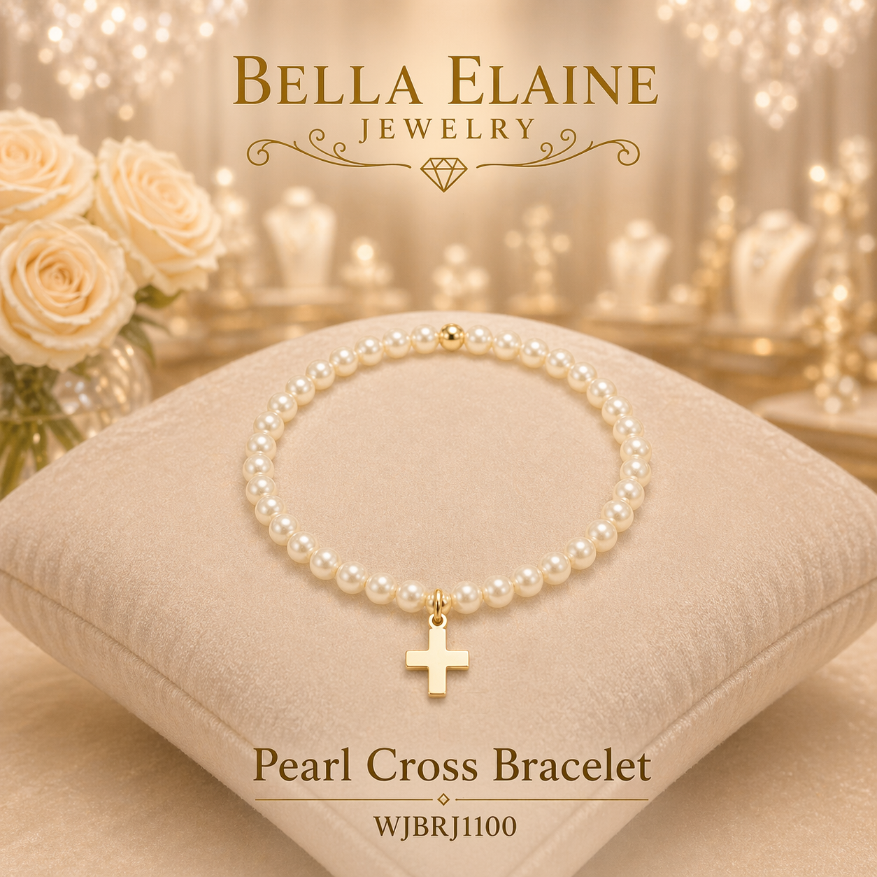 Pearl Cross Bracelet