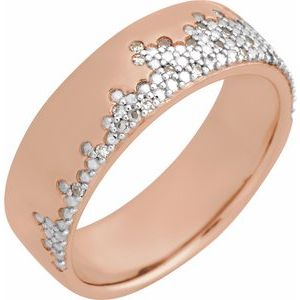 14K Rose Gold 1/10 CTW Natural Diamond Anniversary Band