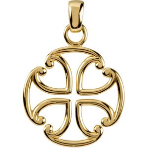 10K Yellow Gold 39x27 mm Maltese Cross