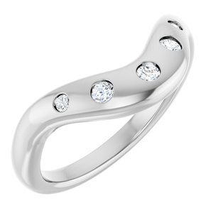 14K White Gold 1/6 CTW Natural Diamond Contour Band