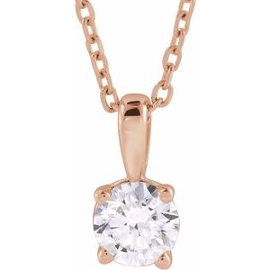 14K Rose Gold 3/4 CT Natural Diamond 18" Necklace