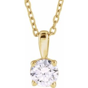 14K Yellow Gold 3/4 CT Lab-Grown Diamond 18" Necklace