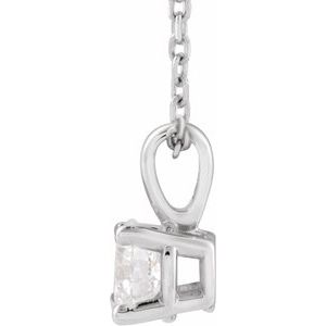 14K White Gold 1/2 CT Lab-Grown Diamond 18" Necklace