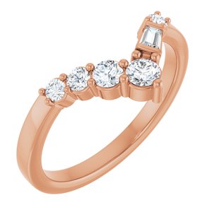 14K Rose Gold 1/3 CTW Natural Diamond Contour Band