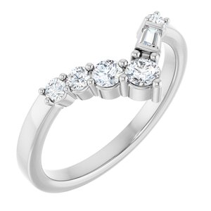 Platinum 1/3 CTW Natural Diamond Contour Band