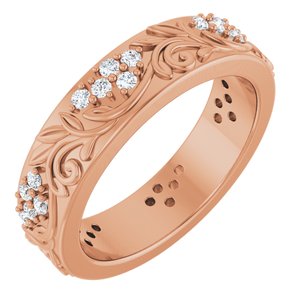 14K Rose Gold 1/2 CTW Lab-Grown Diamond Floral Band