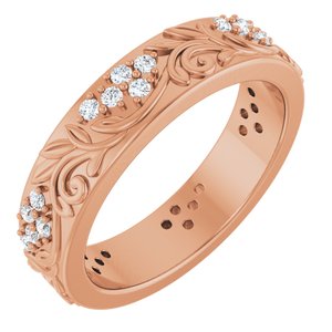 14K Rose Gold 1/2 CTW Lab-Grown Diamond Floral Band
