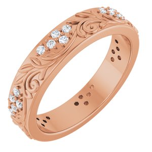 14K Rose Gold 1/2 CTW Lab-Grown Diamond Floral Band