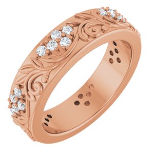 14K Rose Gold 1/2 CTW Lab-Grown Diamond Floral Band