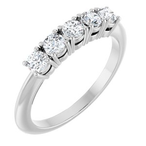 14K White Gold 1/2 CTW Natural Diamond Anniversary Band