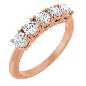14K Rose Gold 3/4 CTW Natural Diamond Anniversary Band