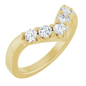 14K Yellow Gold 1/2 CTW Natural Diamond Contour Band