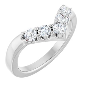 Platinum 1/2 CTW Lab-Grown Diamond Contour Band