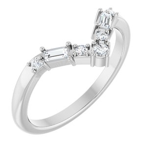 14K White Gold 1/6 CTW Lab-Grown Diamond Contour Band