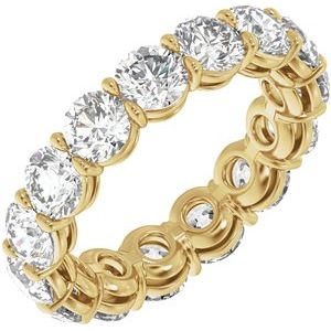 14K Yellow Gold 5 CTW Natural Diamond Low Profile Eternity Band