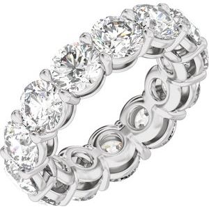 Platinum 8 CTW Natural Diamond Low Profile Eternity Band