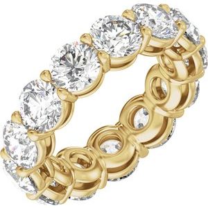 14K Yellow Gold 8 CTW Natural Diamond Low Profile Eternity Band